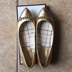 Coach Rosie Metallic Kid Gold Flats
